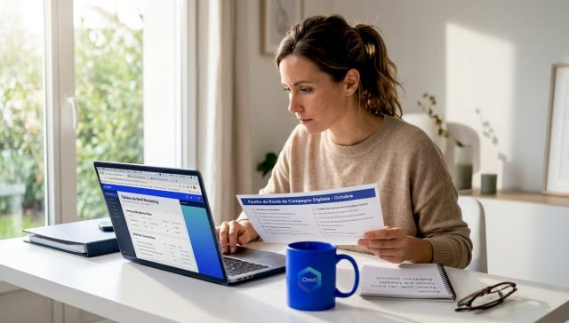 Un responsable marketing passe en revue la liste des outils d’intelligence artificielle sur son bureau.