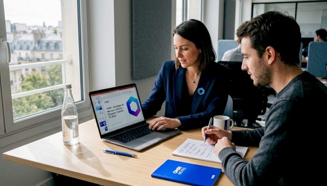 Des responsables marketing échangent au bureau sur les moyens d’identifier et de limiter les biais dans l’intelligence artificielle.