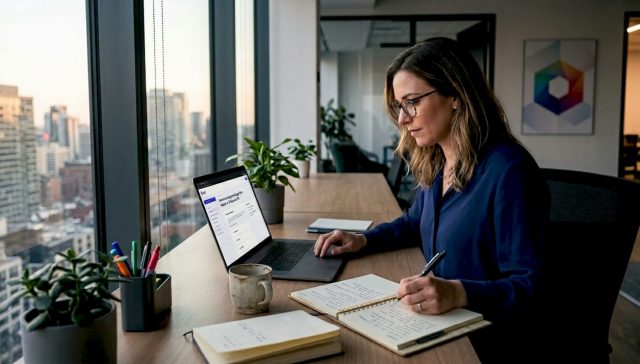 Un agent intelligent en pleine activité dans son environnement de bureau.