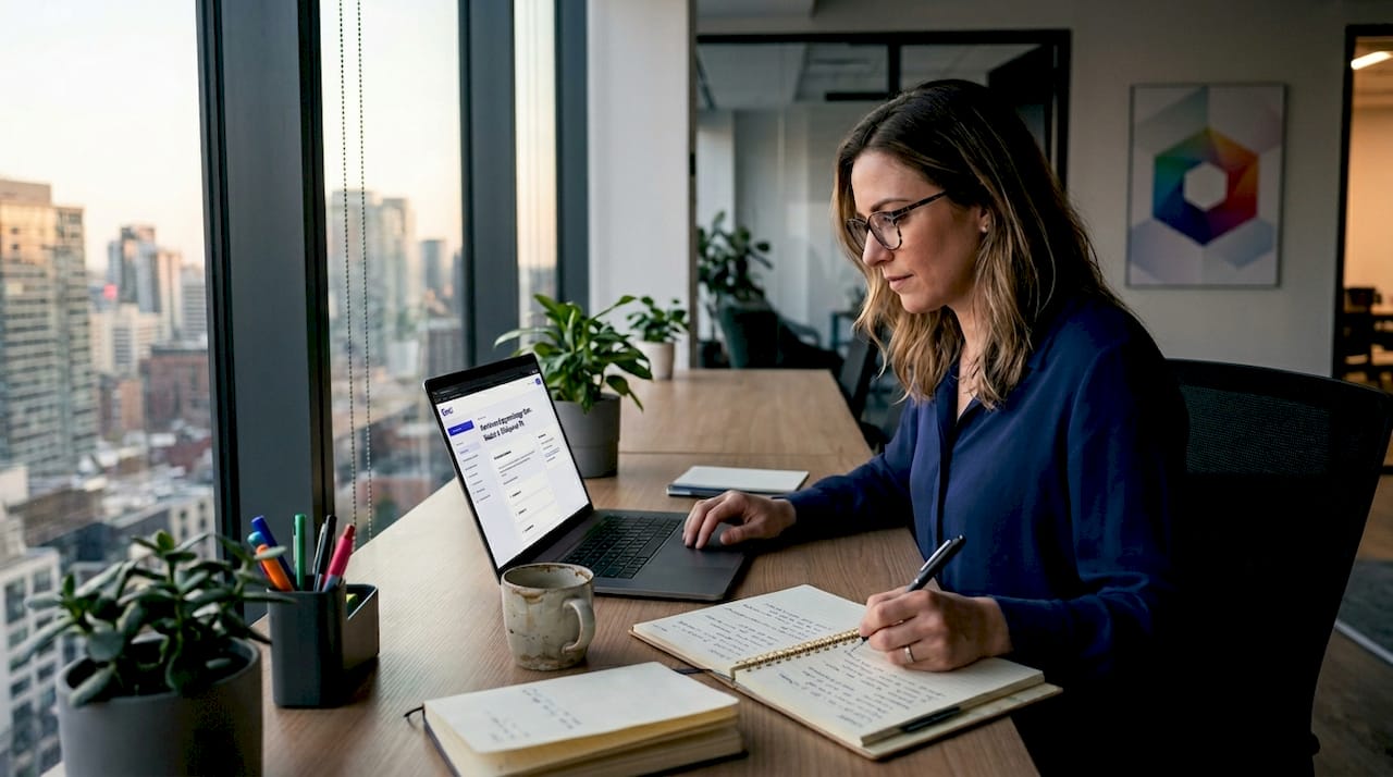Un agent intelligent en pleine activité dans son environnement de bureau.