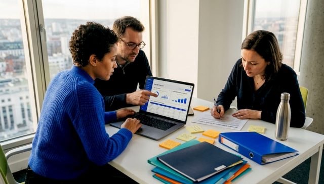 L’équipe se réunit pour élaborer ensemble des stratégies marketing innovantes basées sur l’intelligence artificielle.
