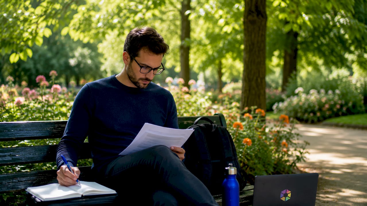 Un homme attentif explore une méthode d’intelligence artificielle adaptée aux débutants.