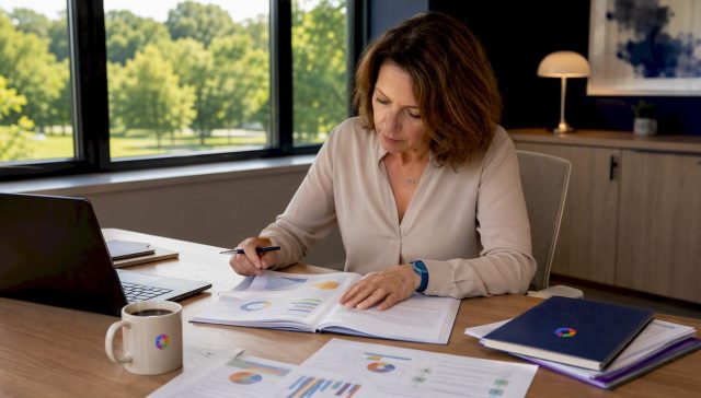 Une chef d'entreprise de PME qui s'interroge sur l'intégration de l'intelligence artificielle dans son activité